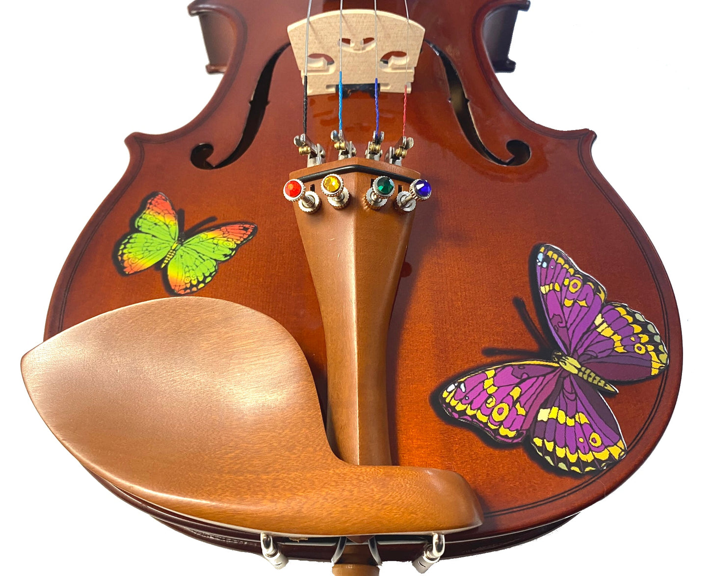 Butterfly Dream Bejeweled Violin Outfit w Brazilwood Bow Case Crystal