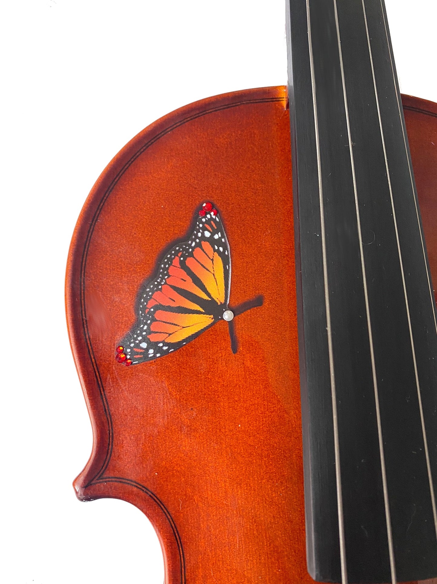 Butterfly Dream Bejeweled Violin Outfit w Brazilwood Bow Case Crystal
