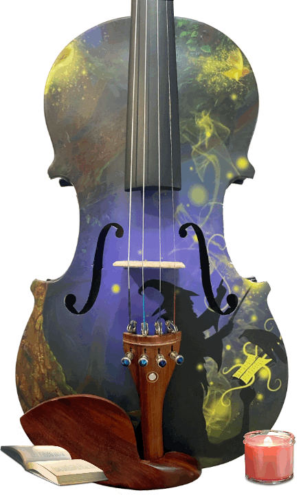 Wizard Violin Outfit w Matching Carbon Fiber Bow Case Crystal Fine