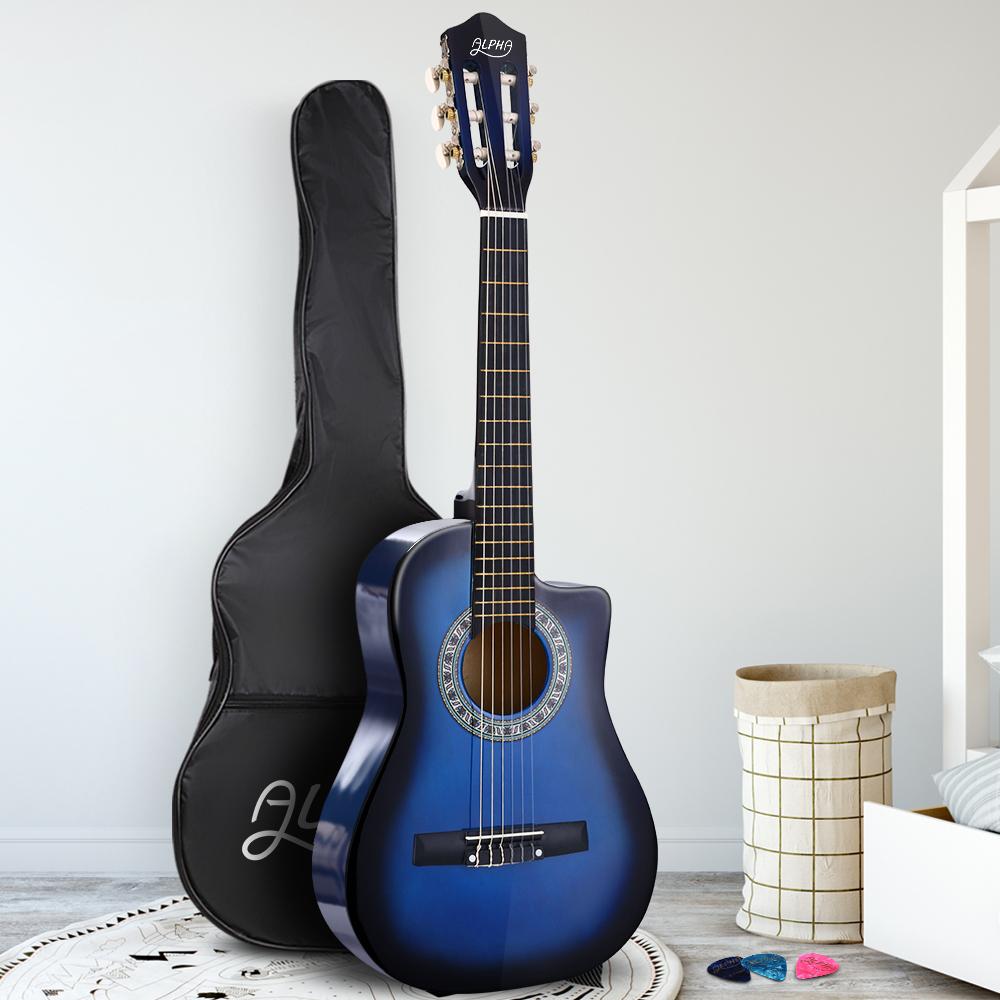 Alpha 34 Inch Classical Guitar Wooden Body Nylon String Beginner Kids