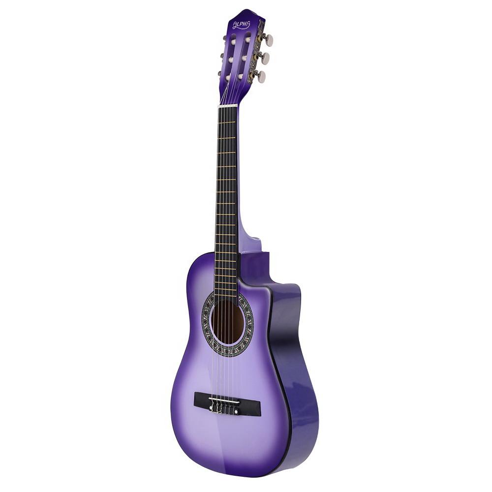 Alpha 34 Inch Classical Guitar Wooden Body Nylon String w/ Stand
