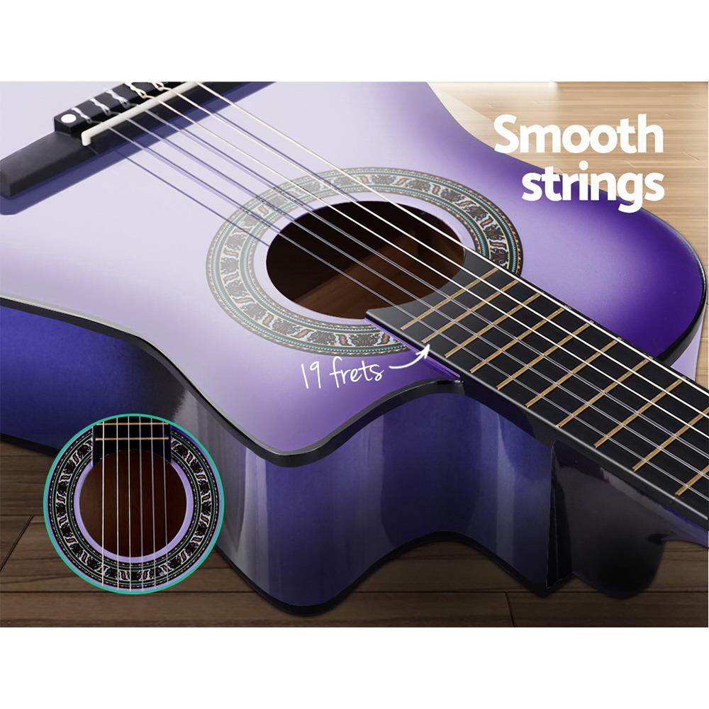 Alpha 34 Inch Classical Guitar Wooden Body Nylon String w/ Stand