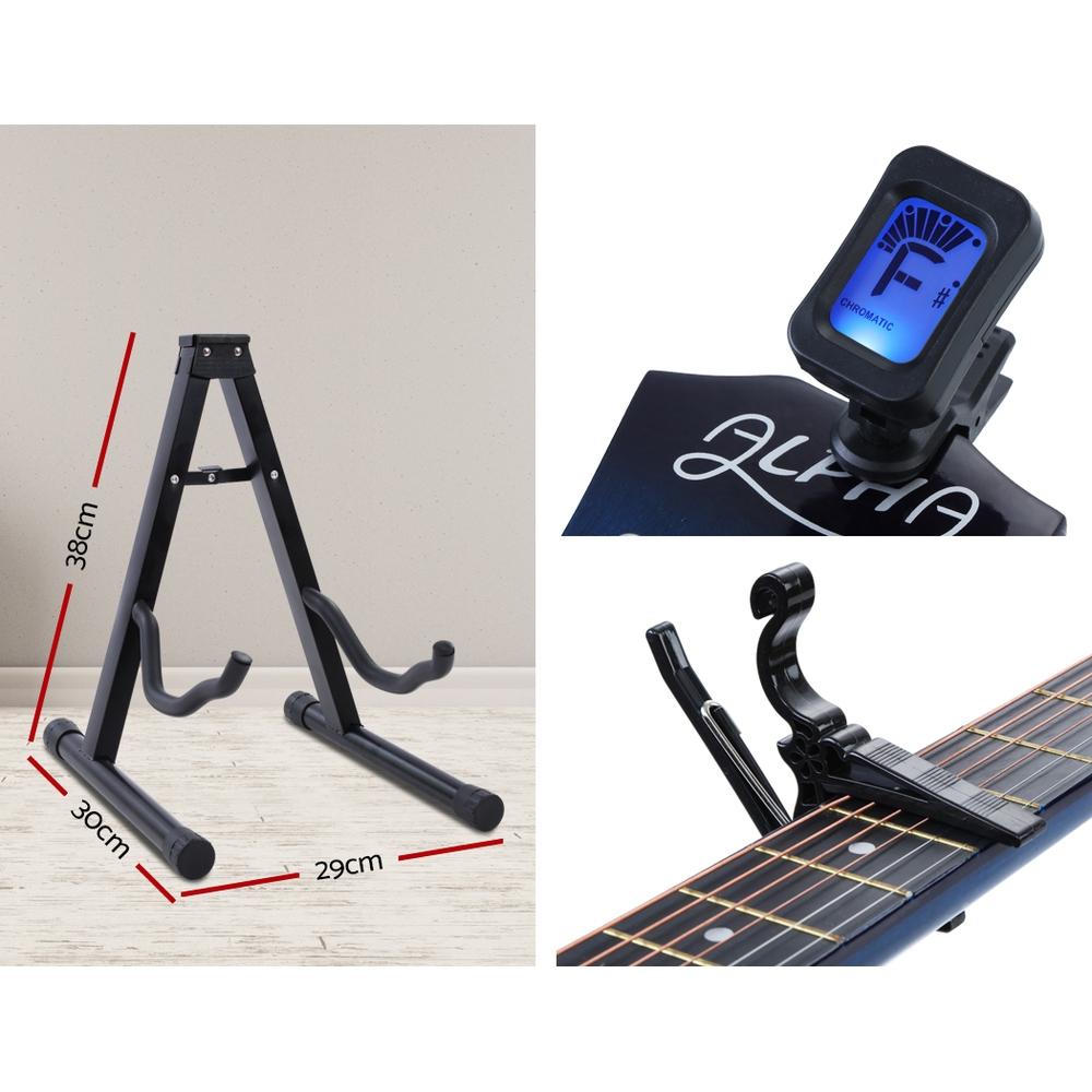 Alpha 38 Inch Acoustic Guitar Wooden Body Steel String Full Size w/