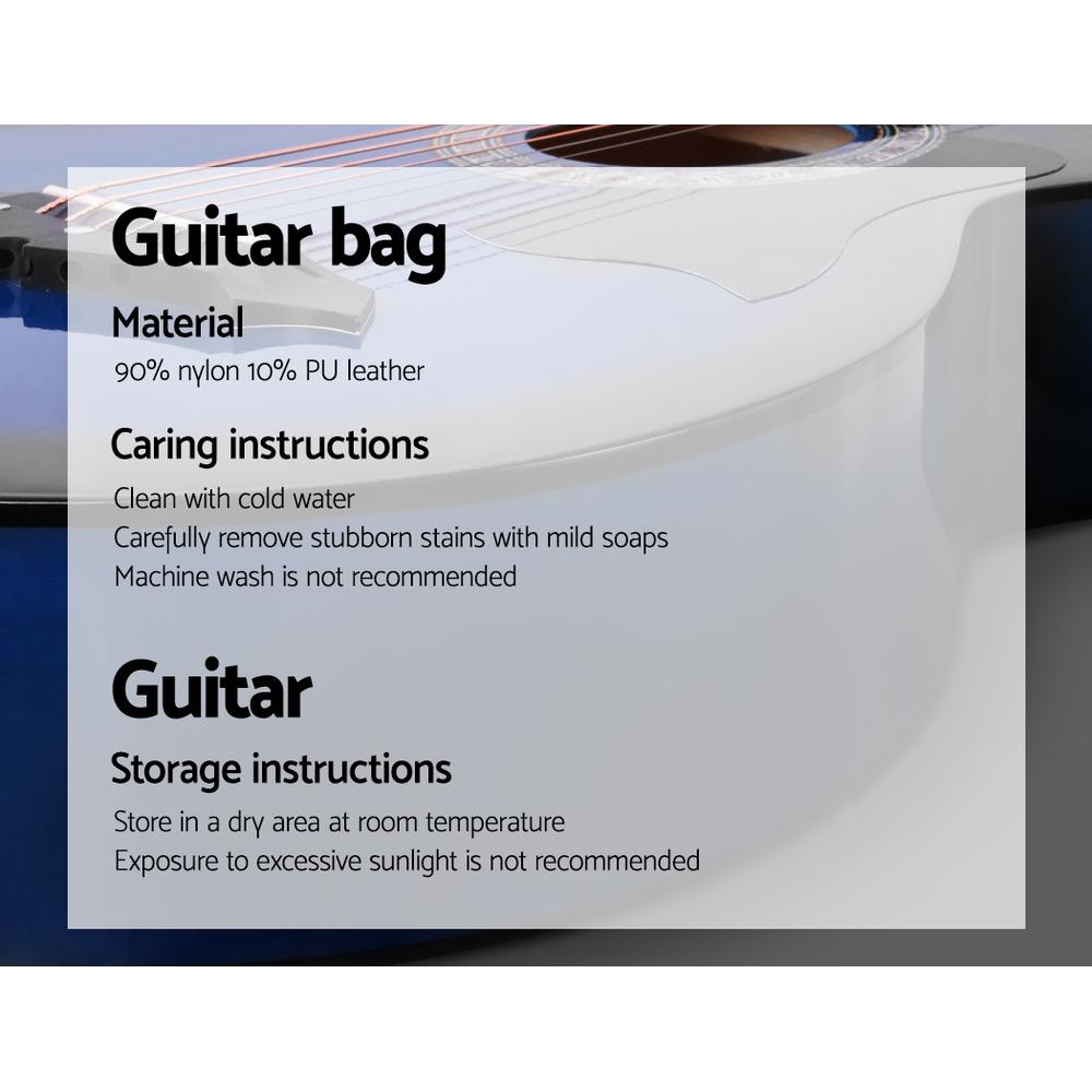Alpha 38 Inch Acoustic Guitar Wooden Body Steel String Full Size w/