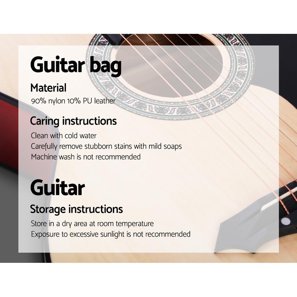 Alpha 38 Inch Acoustic Guitar Wooden Body Steel String Full Size w/