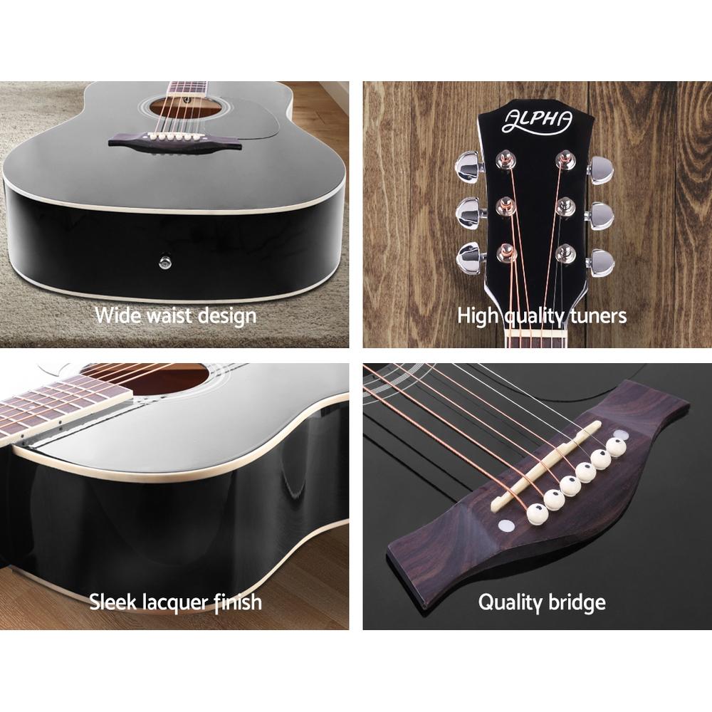 Alpha 41 Inch Acoustic Guitar Wooden Body Steel String Dreadnought