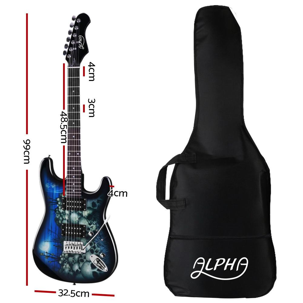 Alpha 41 Inch Electirc Guitar Humbucker Pickup Switch Full Size Skull