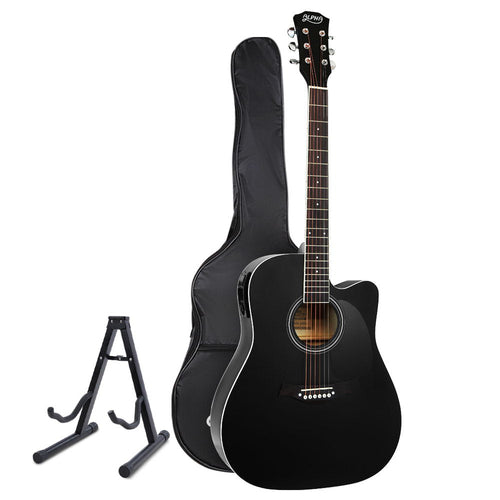 Alpha 41 Inch Acoustic Guitar Equaliser Electric Output Cutaway w/