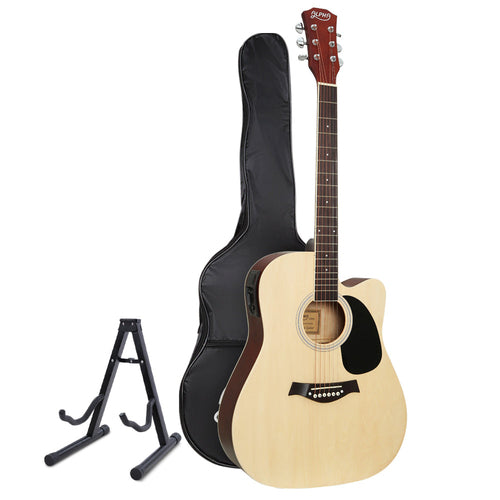 Alpha 41 Inch Acoustic Guitar Equaliser Electric Output Cutaway w/