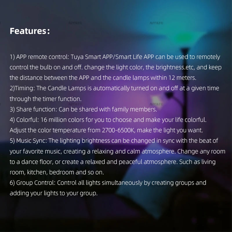 UK Standard Britain 220-240V Tuya Bluetooth 5.0 Smart Led Bulb 9W A19 B22 Snap-on Base Lamp RGBCW Smart Life APP 2700-6500K