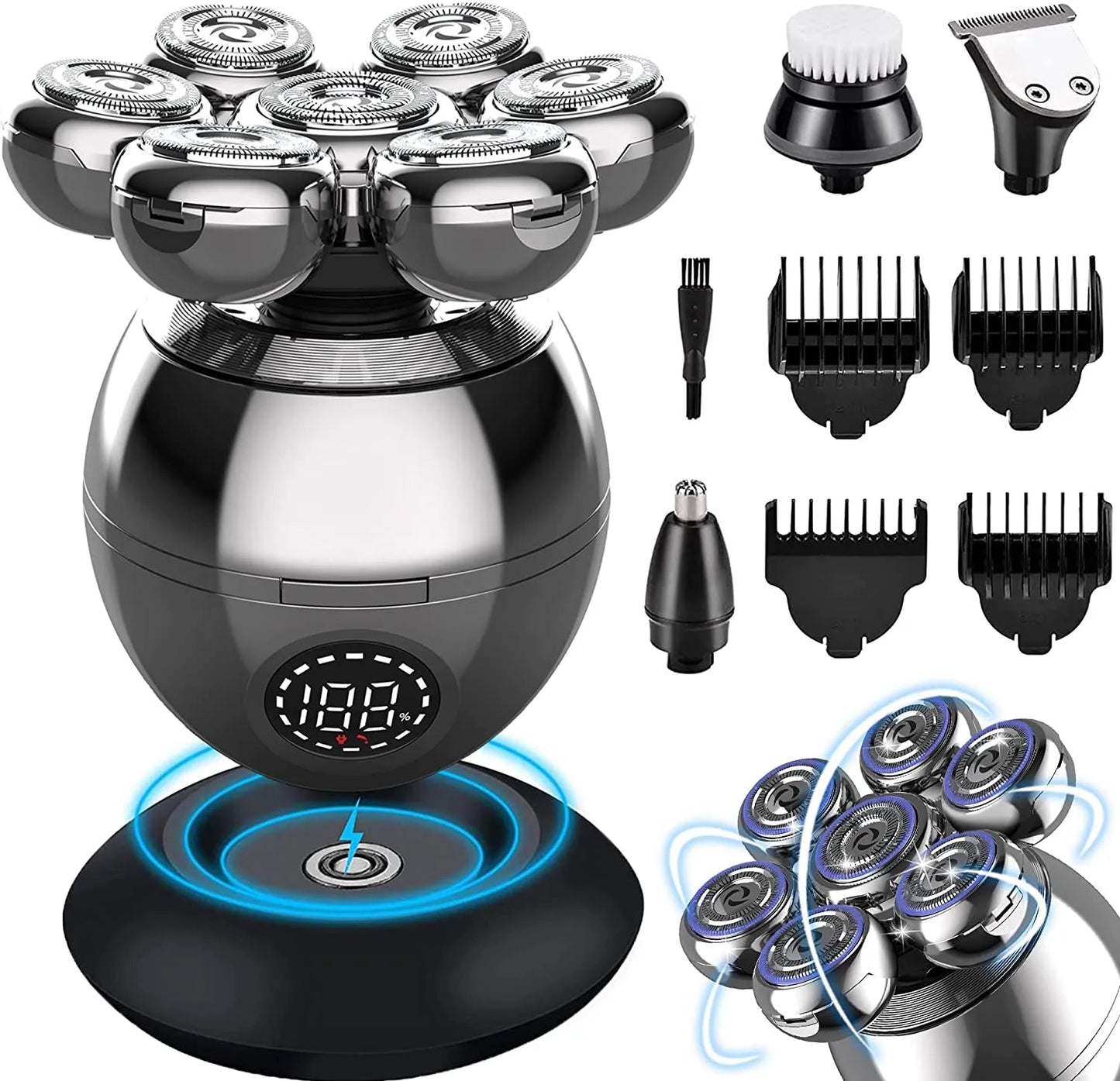 Electric Shaver 7D Floating Cutter Head Base Charging Portable Men