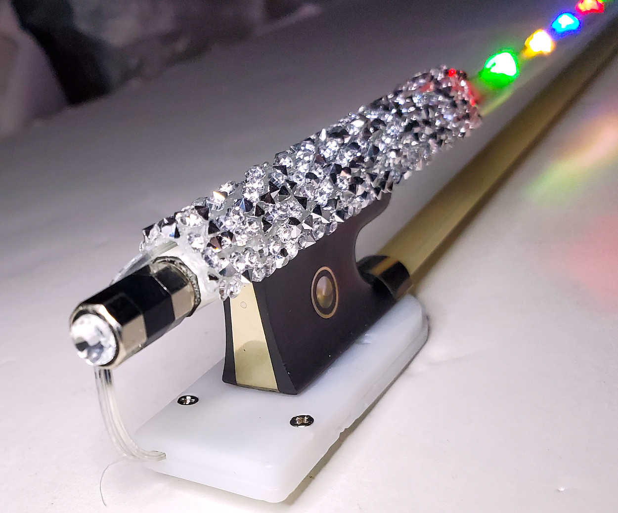 Snowflake Bling Violin Outfit with White Glow Bow w/ Matching Carbon