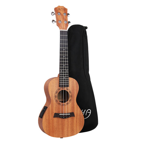 Alpha 26" Ukulele Equaliser Natural Mahogany Tenor Beginner Gift w/