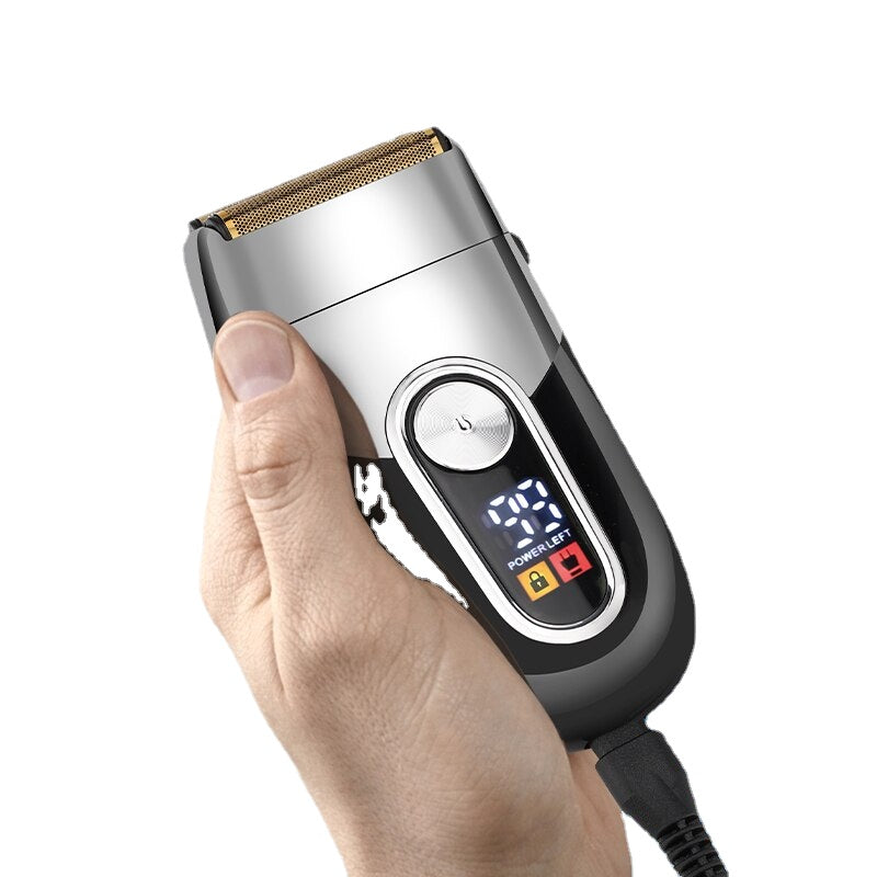 Powerful Electric Shaver for Men with Digital Display Base