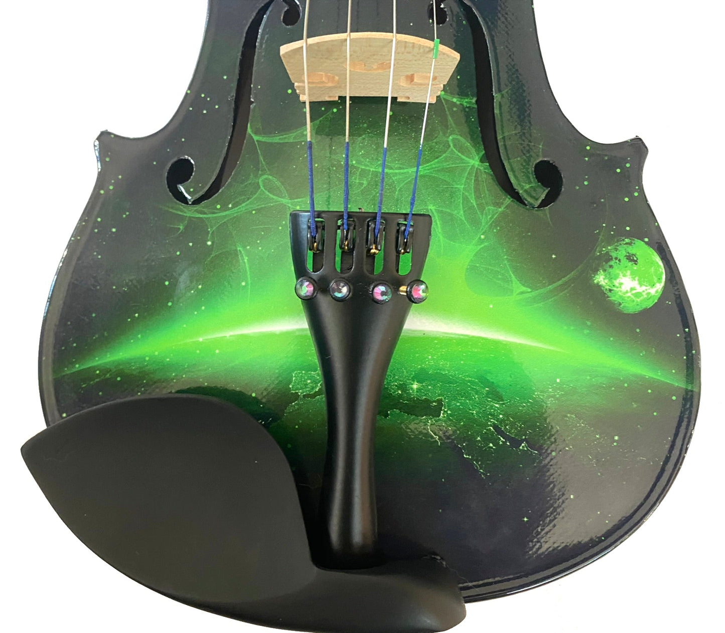 Rozanna's Neon Green Galaxy Ride Violin Outfit w/ Matching Carbon