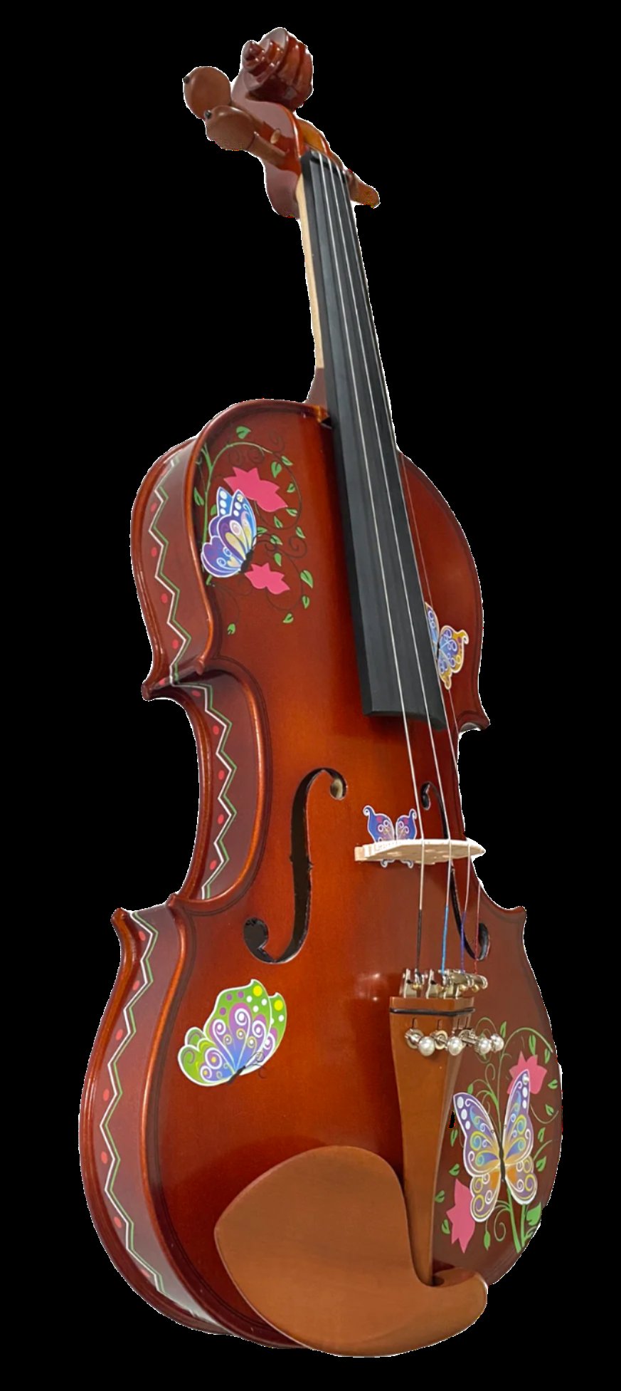 Butterfly Dream Bejeweled Violin Outfit w Brazilwood Bow Case Crystal