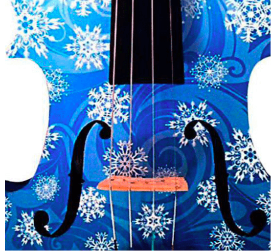 Snowflake Blue Violin Outfit w Matching Carbon Fiber Bow Case Crystal