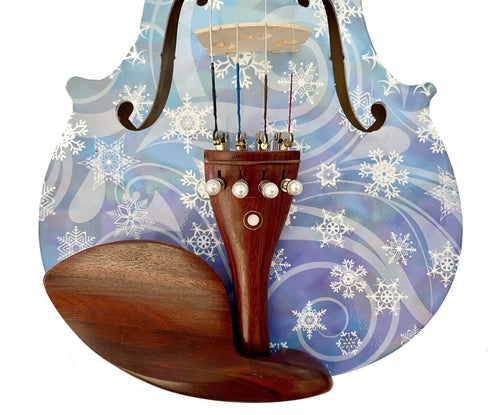 Snowflake Blue Violin Outfit w Matching Carbon Fiber Bow Case Crystal