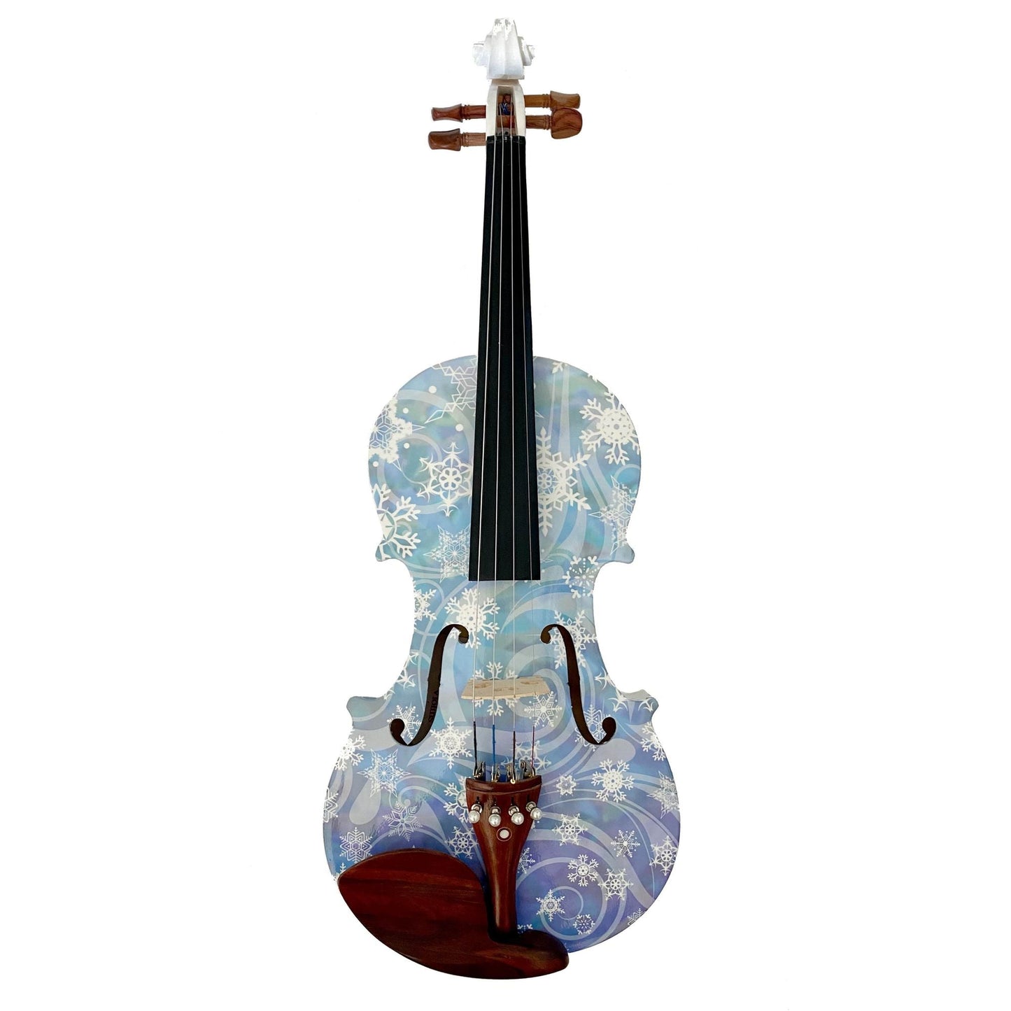 Snowflake Blue Violin Outfit w Matching Carbon Fiber Bow Case Crystal