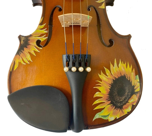 Sunflower Deluxe Violin Outfit w Brazilwood Bow Case Pearl Fine Tuners