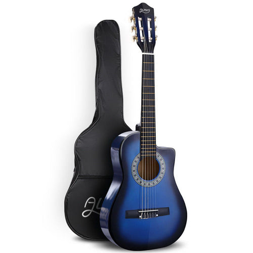 Alpha 34 Inch Classical Guitar Wooden Body Nylon String Beginner Kids