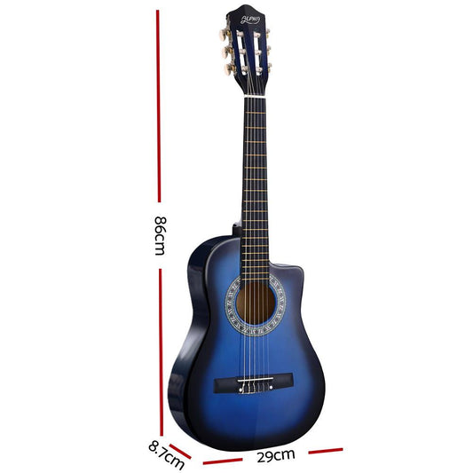 Alpha 34 Inch Classical Guitar Wooden Body Nylon String Beginner Kids