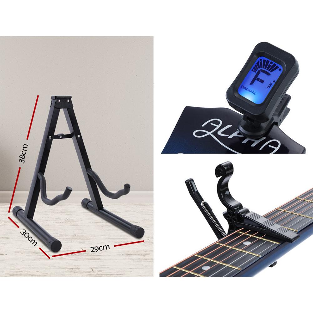 Alpha 34 Inch Classical Guitar Wooden Body Nylon String w/ Stand