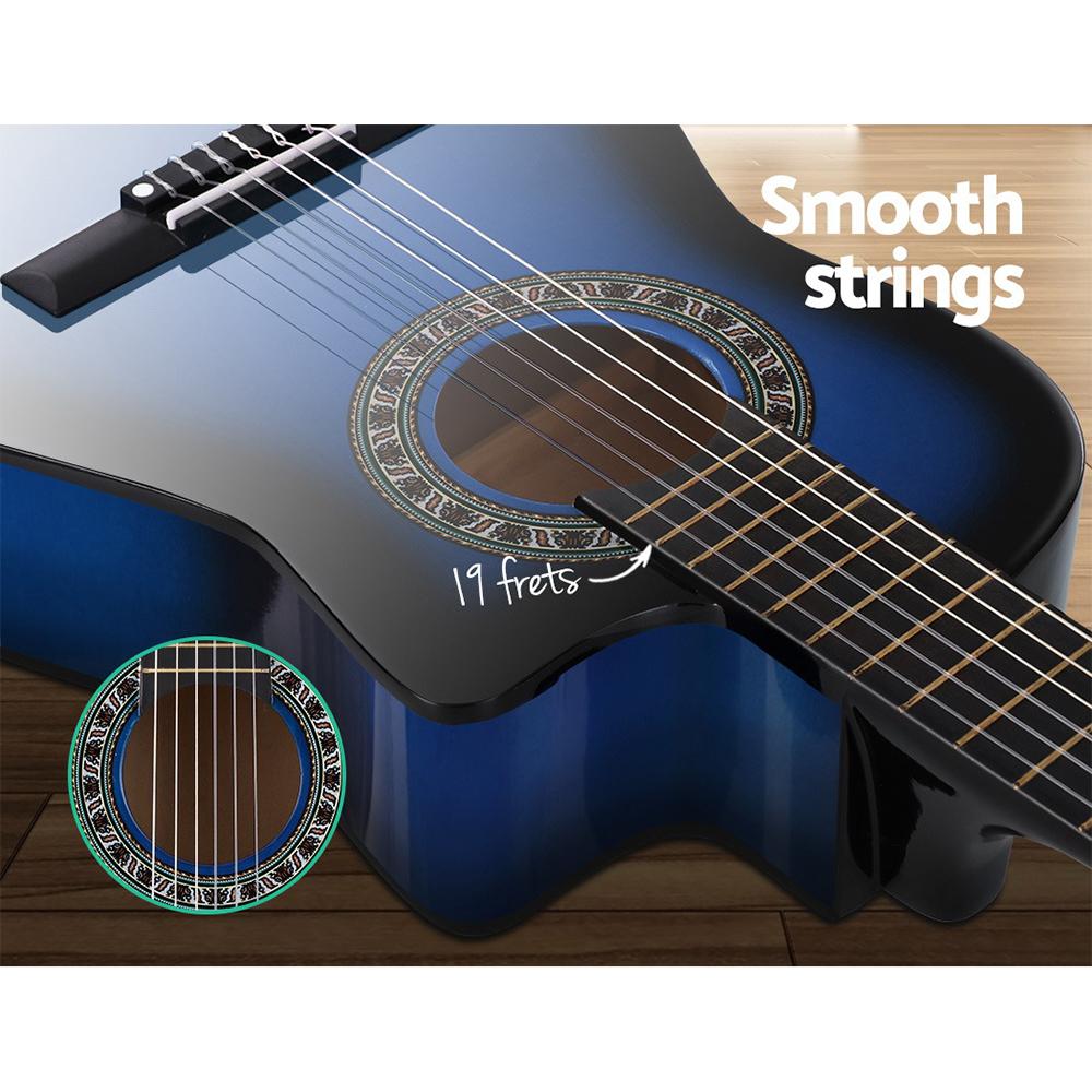 Alpha 34 Inch Classical Guitar Wooden Body Nylon String w/ Stand