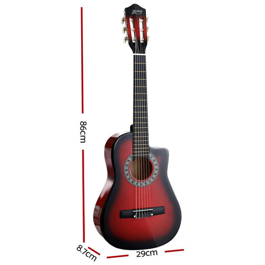 Alpha 34 Inch Classical Guitar Wooden Body Nylon String Beginner Kids