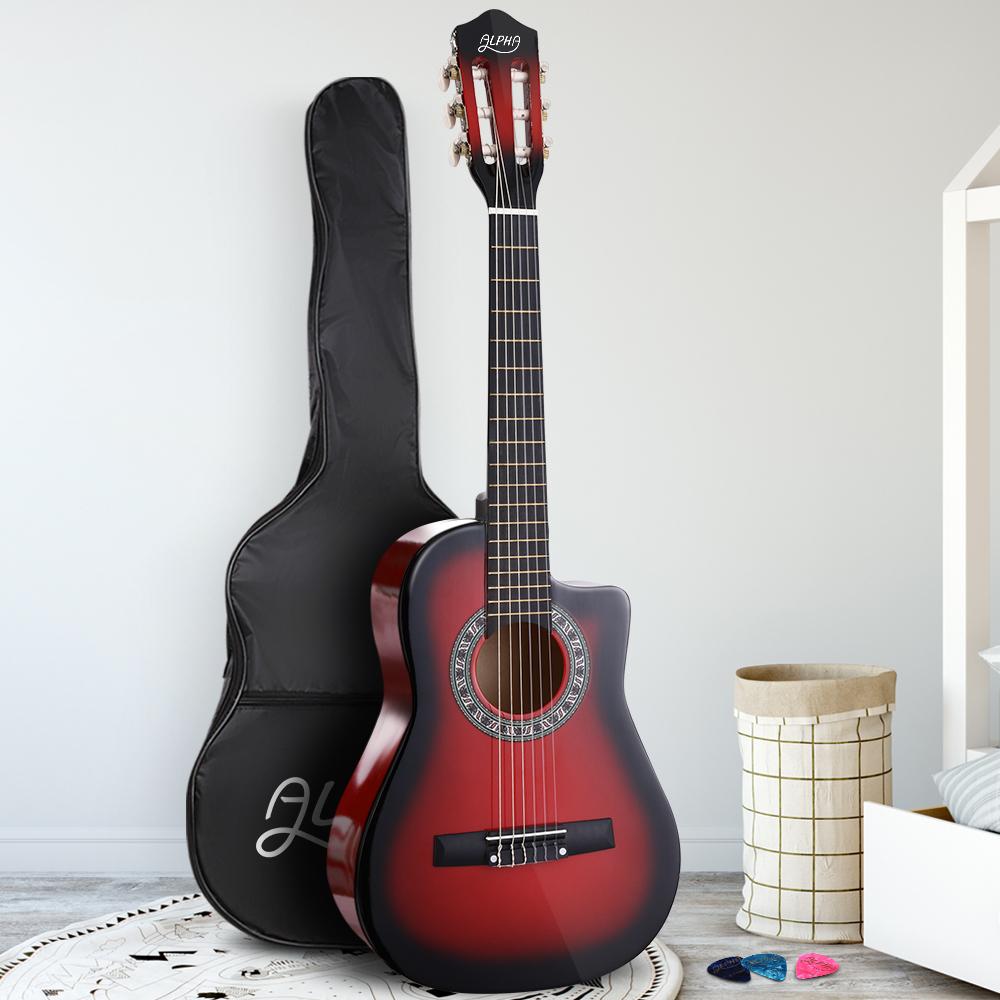 Alpha 34 Inch Classical Guitar Wooden Body Nylon String Beginner Kids