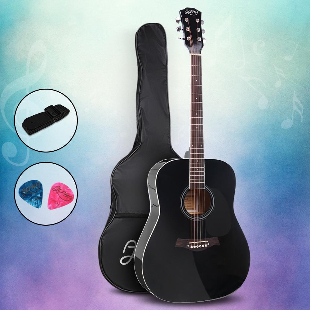 Alpha 41 Inch Acoustic Guitar Wooden Body Steel String Dreadnought