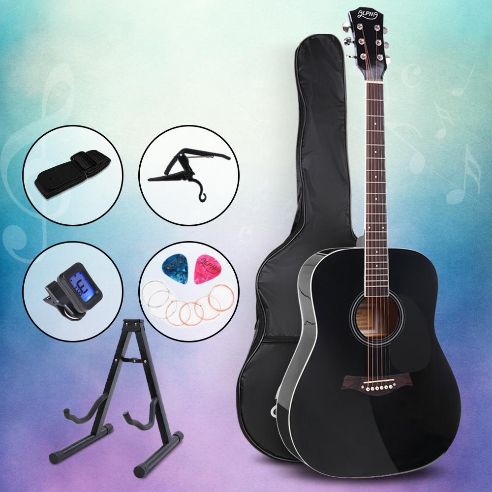 Alpha 41 Inch Acoustic Guitar Wooden Body Steel String Dreadnought