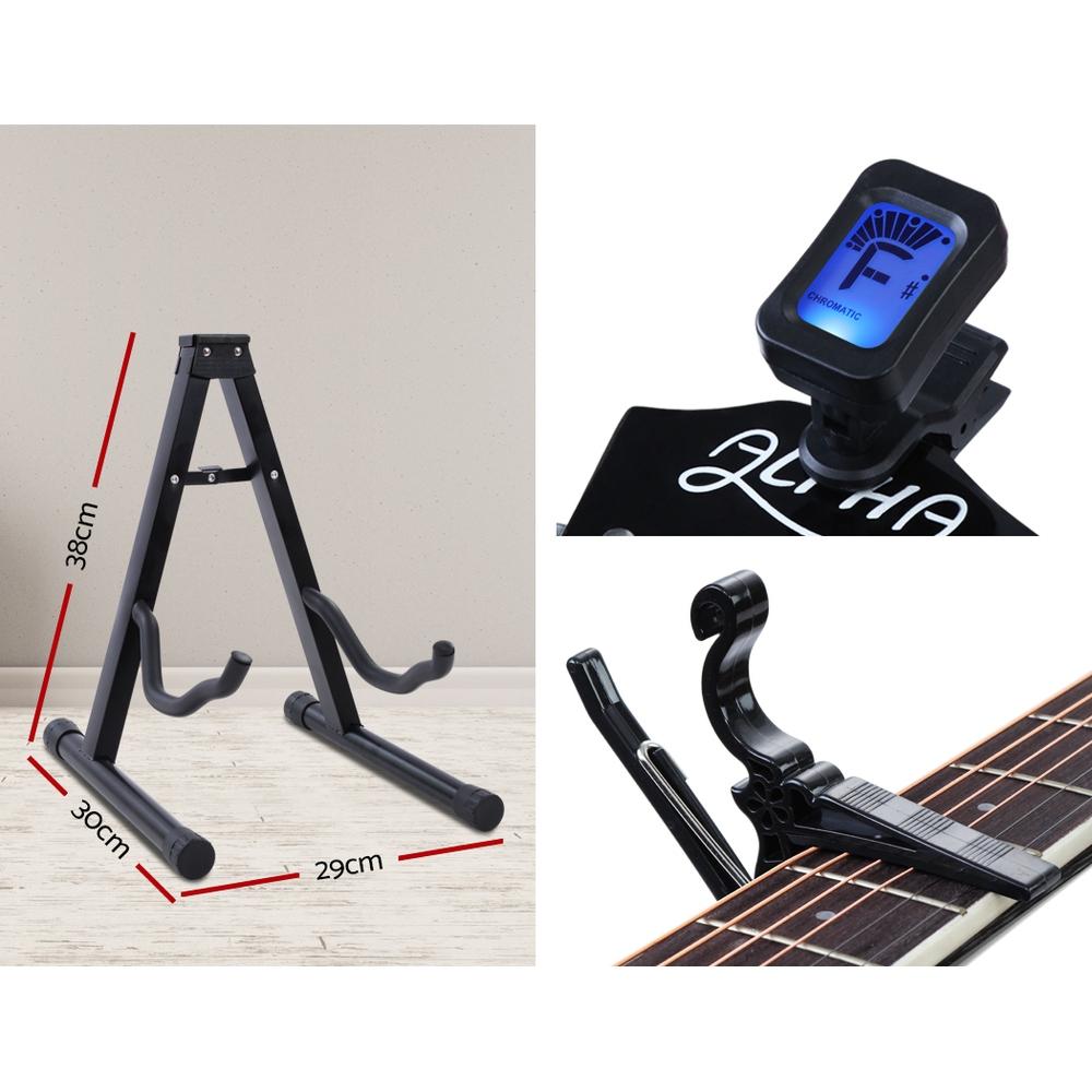 Alpha 41 Inch Acoustic Guitar Equaliser Electric Output Cutaway w/