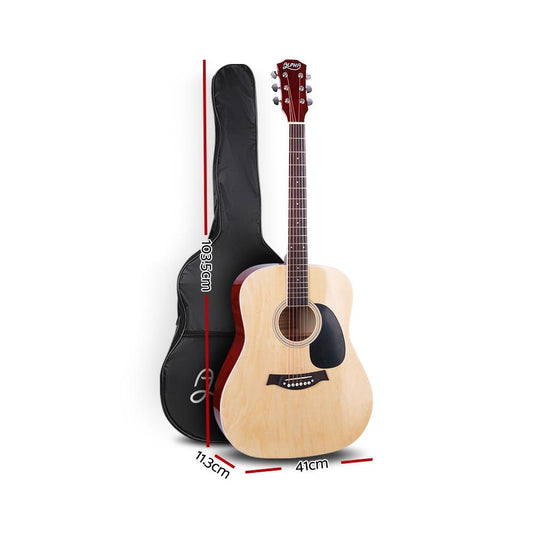 Alpha 41 Inch Acoustic Guitar Wooden Body Steel String Dreadnought