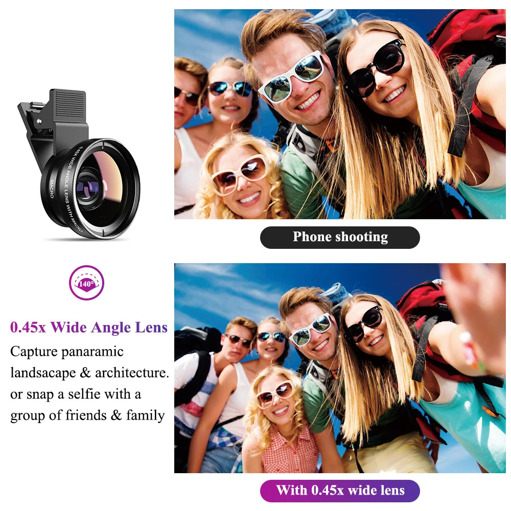 Professional Phone Camera Lens 12.5x Macro Camera Photo HD 0.45x Super