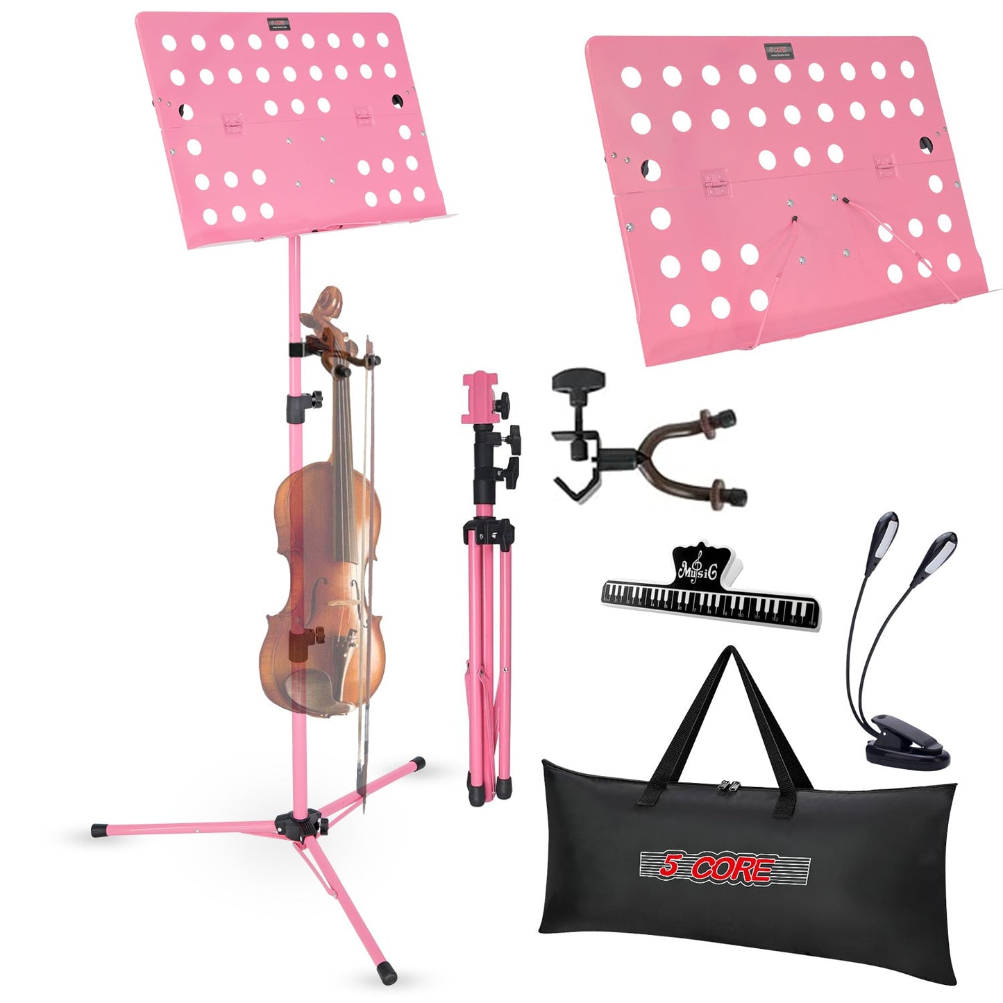 5Core Music Stand For Sheet Music Portable Tripod Adjustable Folding