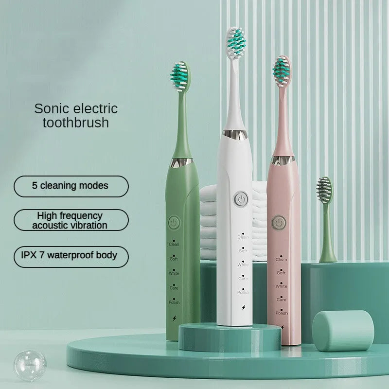 Sonic Electric Toothbrush IPX7 Waterproof Dupont Soft Bristles USB