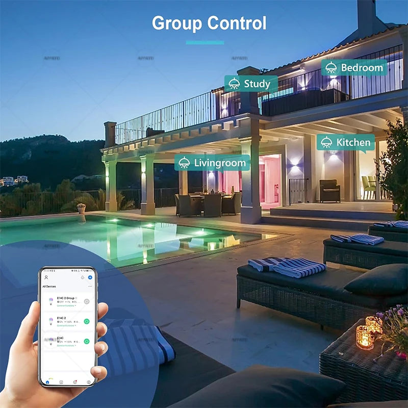UK Standard Britain 220-240V Tuya Bluetooth 5.0 Smart Led Bulb 9W A19 B22 Snap-on Base Lamp RGBCW Smart Life APP 2700-6500K