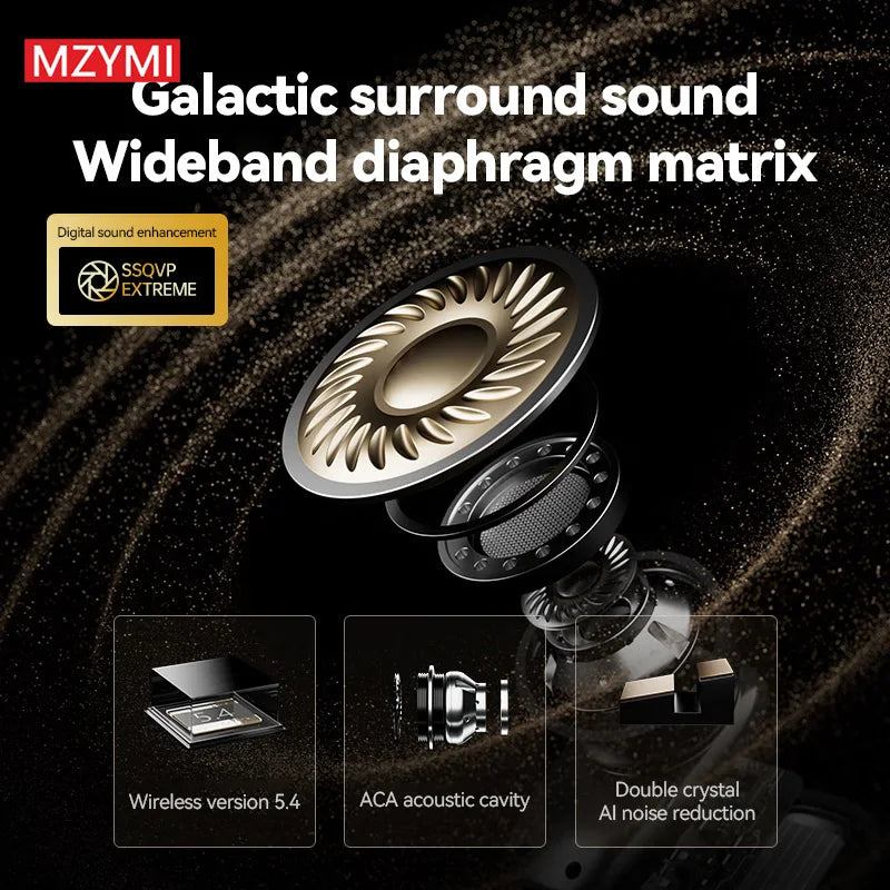 MZYMI Bluetooth 5.3 Headphones YX30 Wireless Earbuds Noise Cancelling Waterproof Sports Earbuds In Ear Headest Built-in Mic