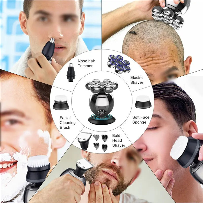 Electric Shaver 7D Floating Cutter Head Base Charging Portable Men