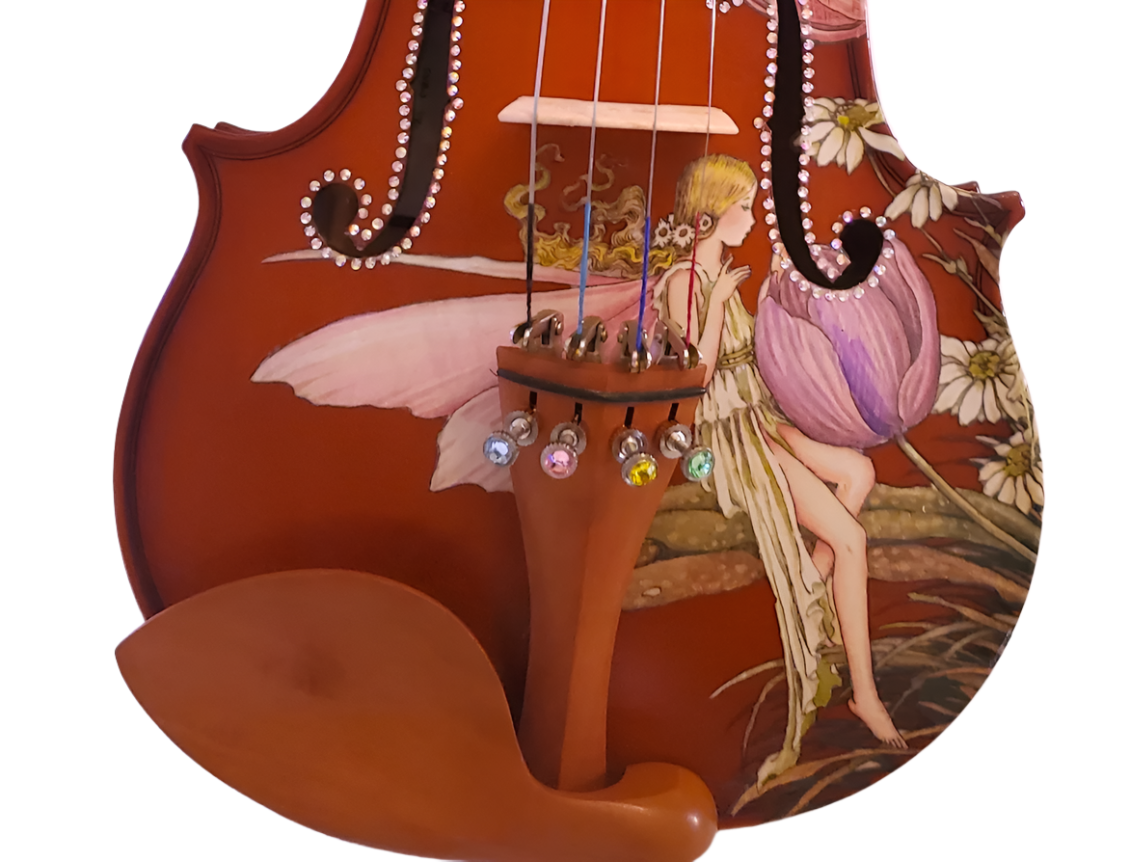 Fairy Violin II Outfit w crystals on fine tuners w/ Brazilwood bow