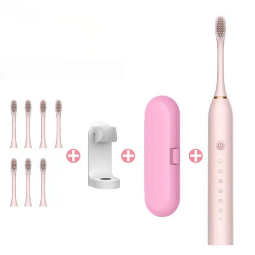 Ultrasonic Electric Toothbrush Rechargeable USB for Adults 6 Modes
