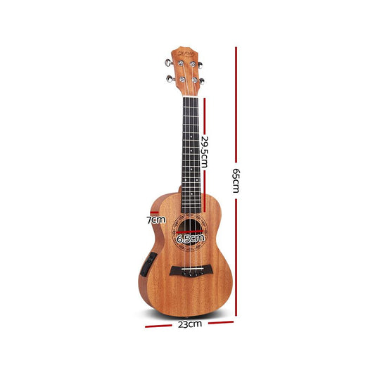Alpha 26" Ukulele Equaliser Natural Mahogany Tenor Beginner Gift w/