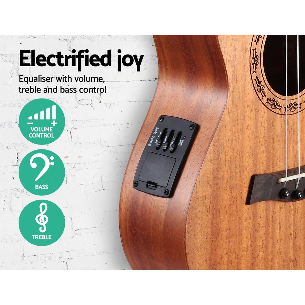 Alpha 26" Ukulele Equaliser Natural Mahogany Tenor Beginner Gift w/