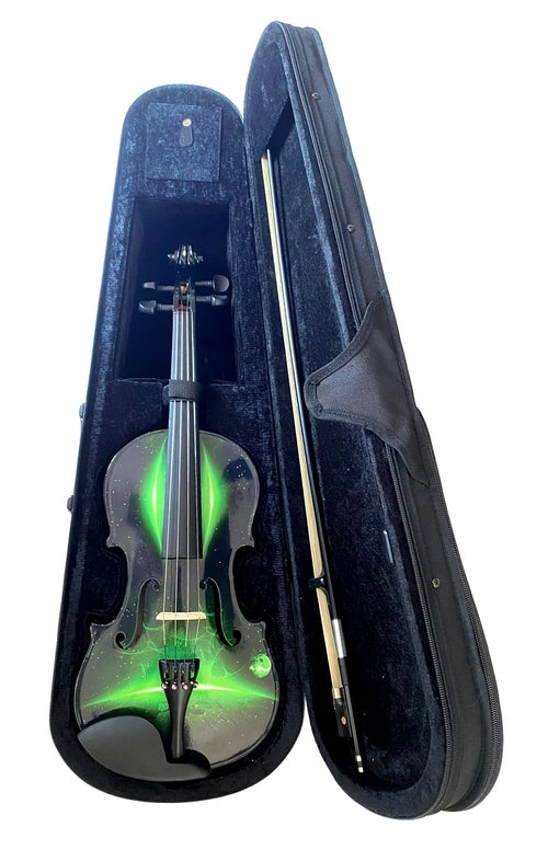 Rozanna's Neon Green Galaxy Ride Violin Outfit w/ Matching Carbon